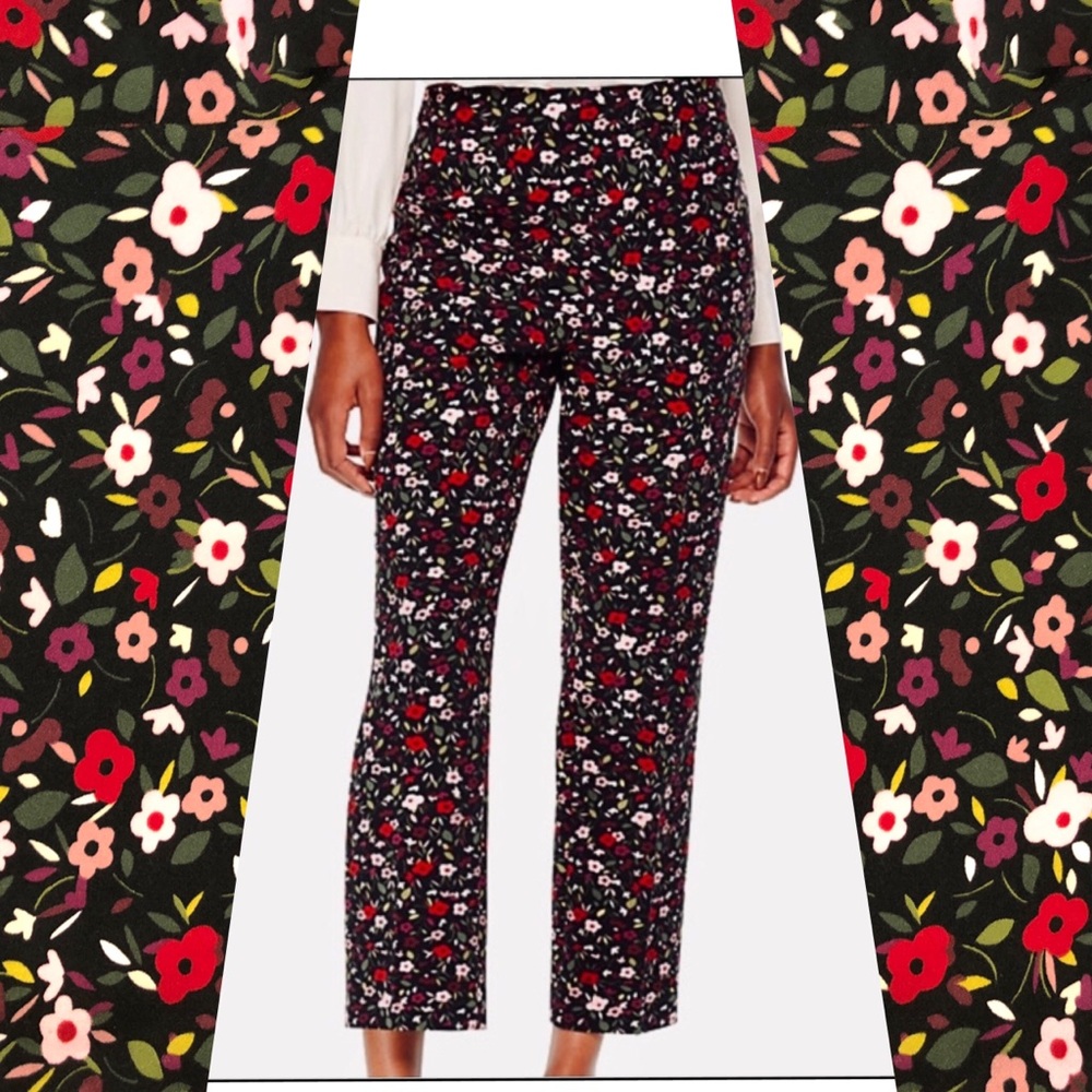 Kate Spade New York Floral Retro Boho Cropped Live Colorfully Pants 10